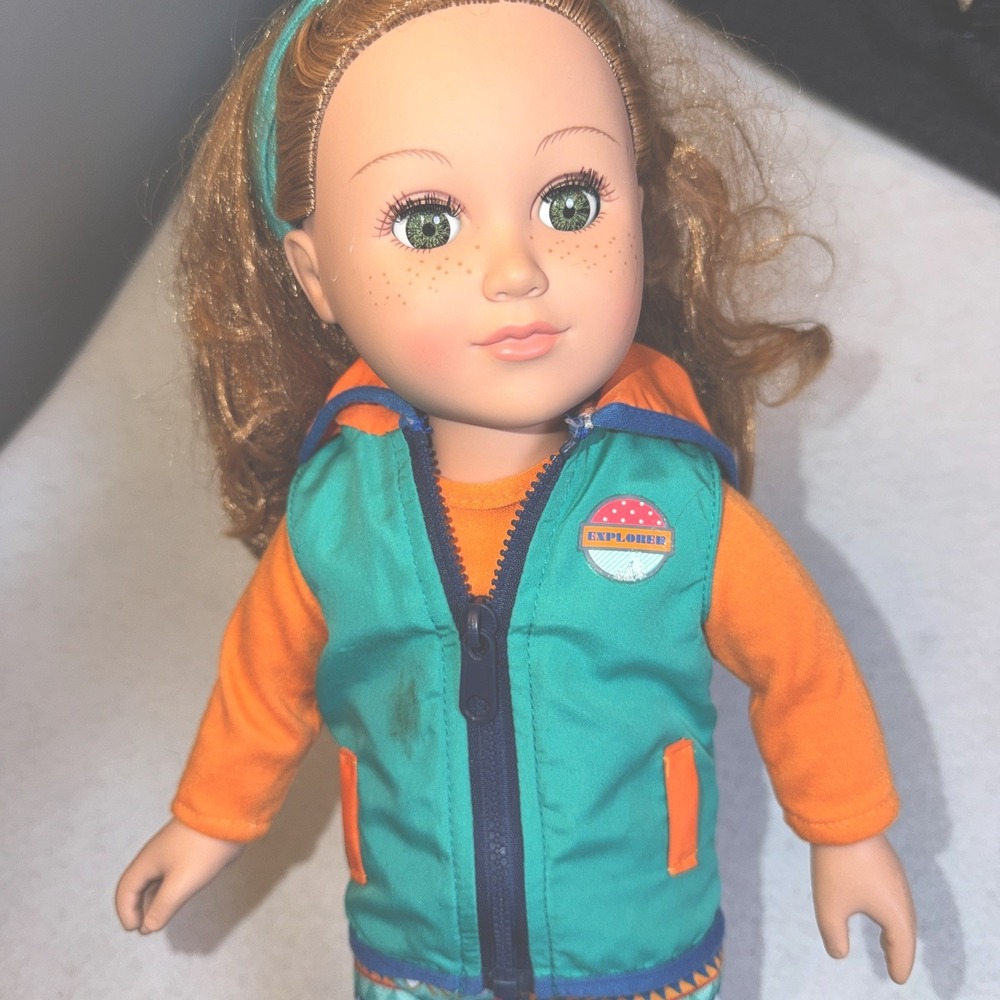 My Life As Outdoorsy Girl Doll 18" Red Hair Green Eyes Poseable Explorer Outfit